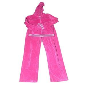 Gap stretch women’s small vintage velour tracksuit set hot pink y2k